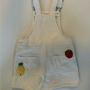 Zara Cream Kids Overalls with Crochet Fruit